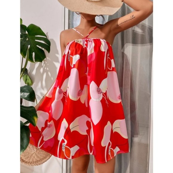 Oversized Floral Print Colorful Mini Dress! - Picture 5 of 7